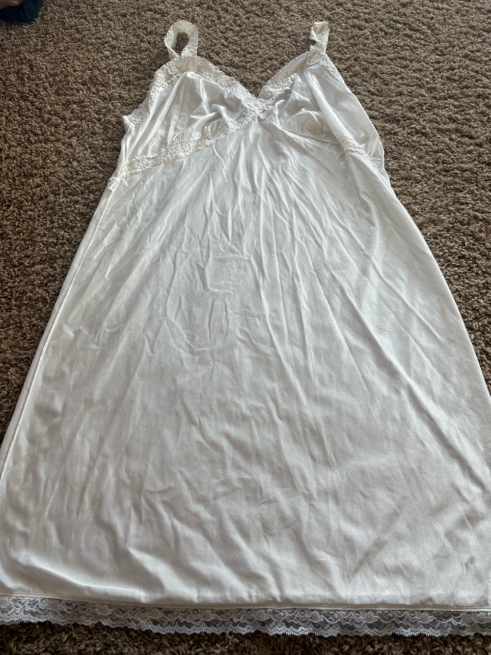 White Lace-Trim Slip Dress - Women’s Lightweight Camisole Slip